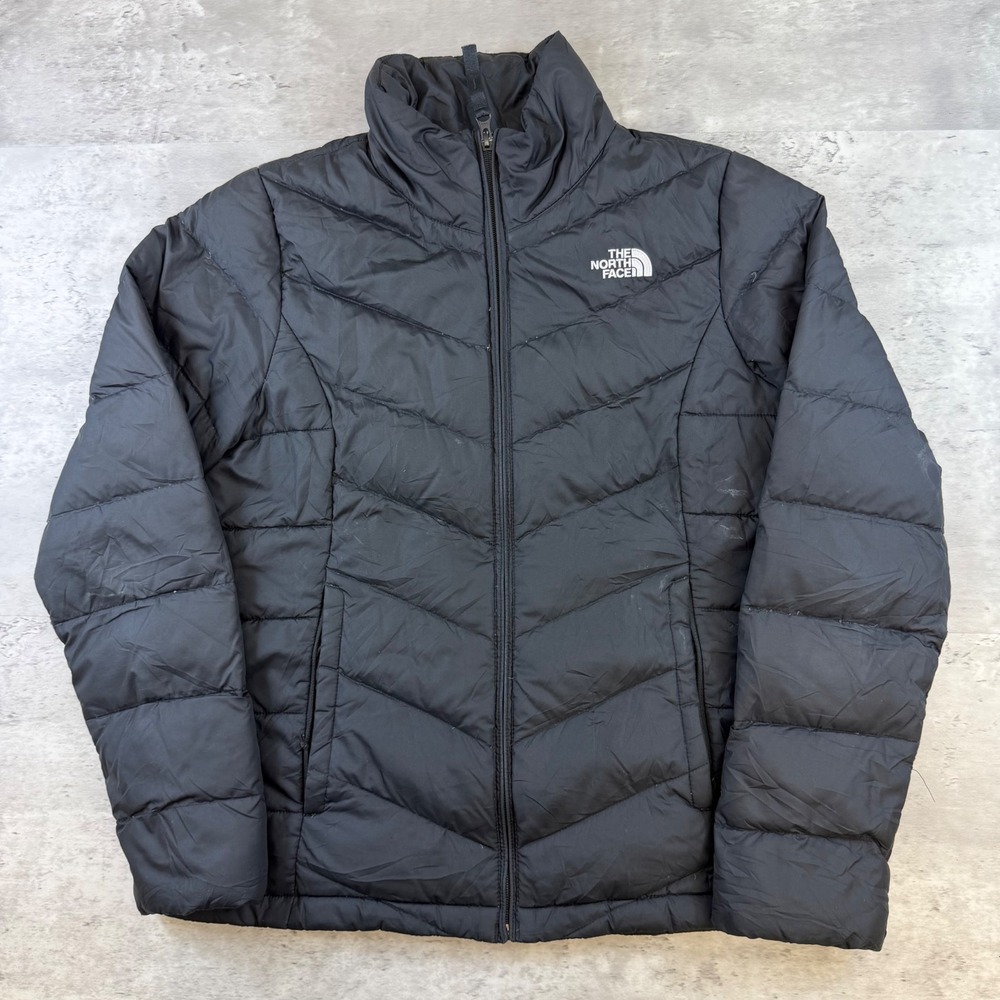 The North Face Womens Black Quilted Full Zip Puffer Jacket Size Medium